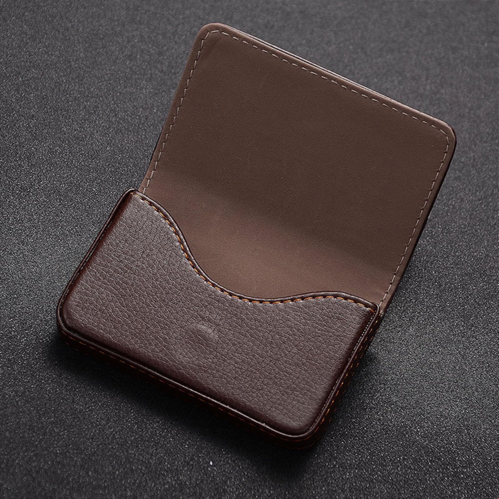Funda de piel sintética para tarjetas de visita, soporte magnético para tarjetas de nombre, adecuado para hombres y mujeres, Blue