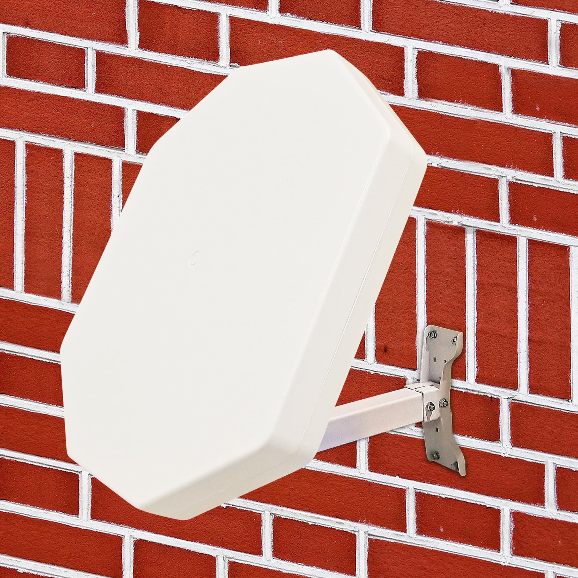 POWERSAT - Flache Satellitenschüssel, 2 Anschlüsse/ 4 Anschlüsse, ideal für ASTRA 1(19.2 E) Satelliten-TV, robuste Satellitenantenne, wetterfest, ideal für Balkon und Camping(TWIN LNB)
