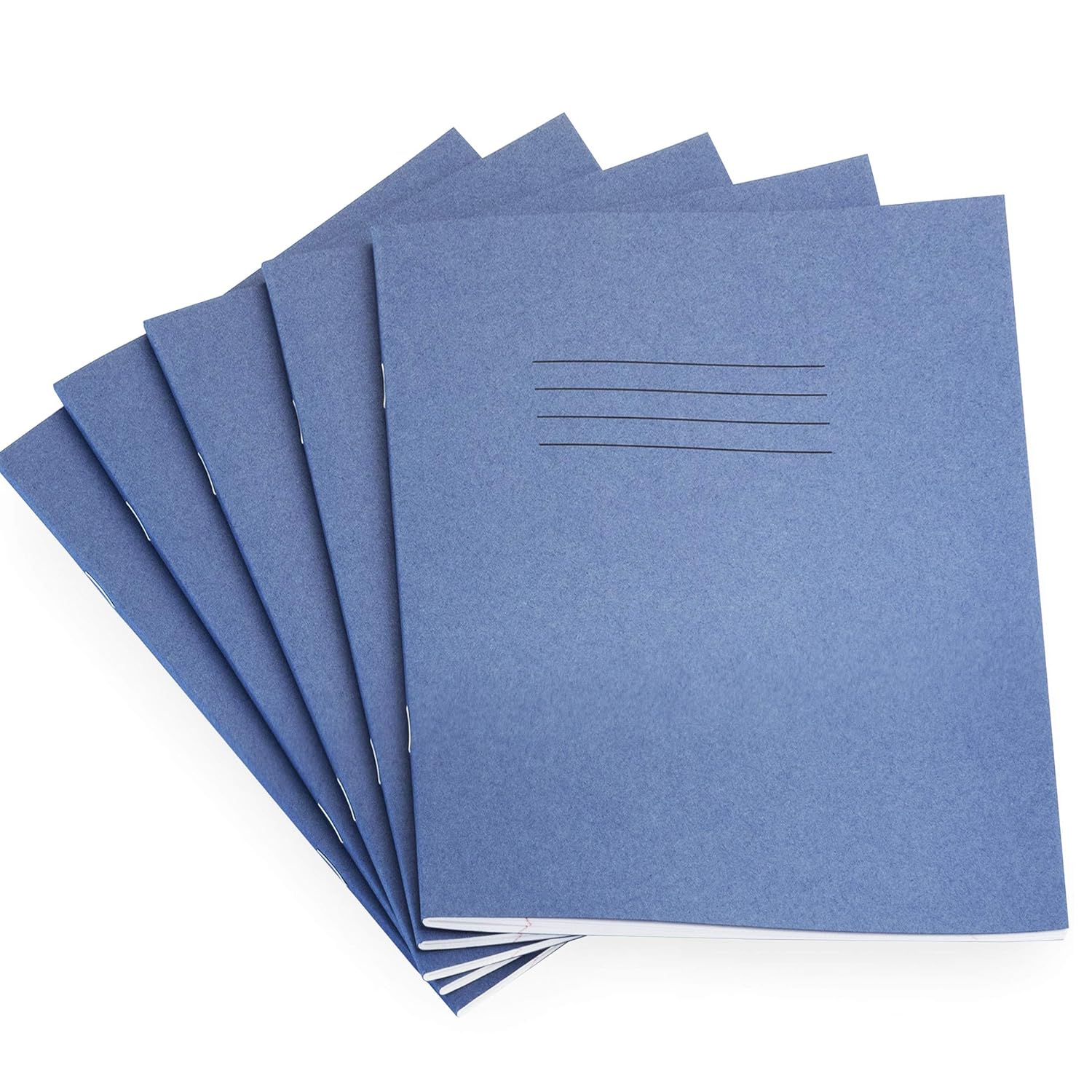Rhino - School Exercise Books - A5 - Lined - 48 Pages - Pack of 10 - Blue Cover      Office Product