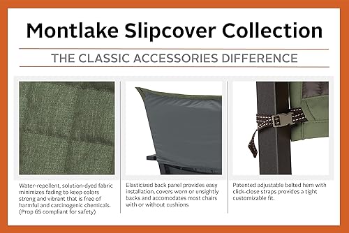 Miniatura 5 de Classic Accessories Montlake - Funda para tumbona de vapor de patio de 69 pulgadas, resistente al agua, helecho jaspeado, fundas para muebles de