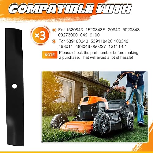 Miniatura 2 de Cortacésped Hi Lift Blades para Ferris IS1500Z 5020843S 1520843 A48184SM 1-7036 7017036 7077378 Gravely 00273000 04919100 Bobcat 112111-01 277 22543