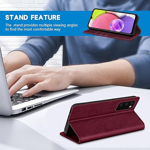 Miniatura 32 de ZZXX Funda tipo cartera para Samsung Galaxy A03S con bloqueo RFID, soporte de ranura para tarjetas, funda protectora de cuero magnético fuerte