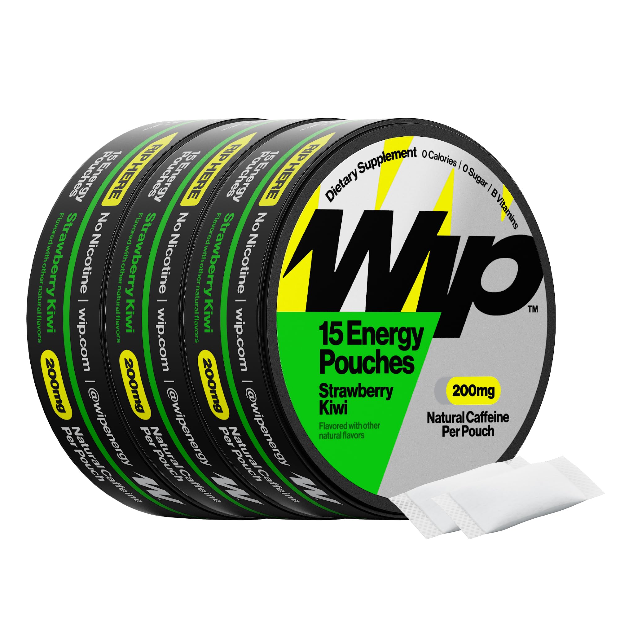 Wip Caffeine Pouches, Mint, 200mg, 3 Pack (45 Pouches) — Amazon image 19