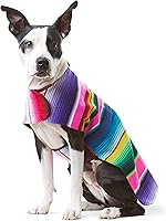 Vista 9 de Poncho de perro hecho a mano de Authentic Mexican Blanket; ropa para perros, suéter, abrigo, xxL, Azul