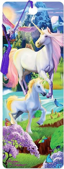 3D LiveLife Bookmark - Unicorn Bliss from Deluxebase. A Unicorn Bookmark with lenticular 3D Artwork Licensed from Renowned Artist Michael Searle