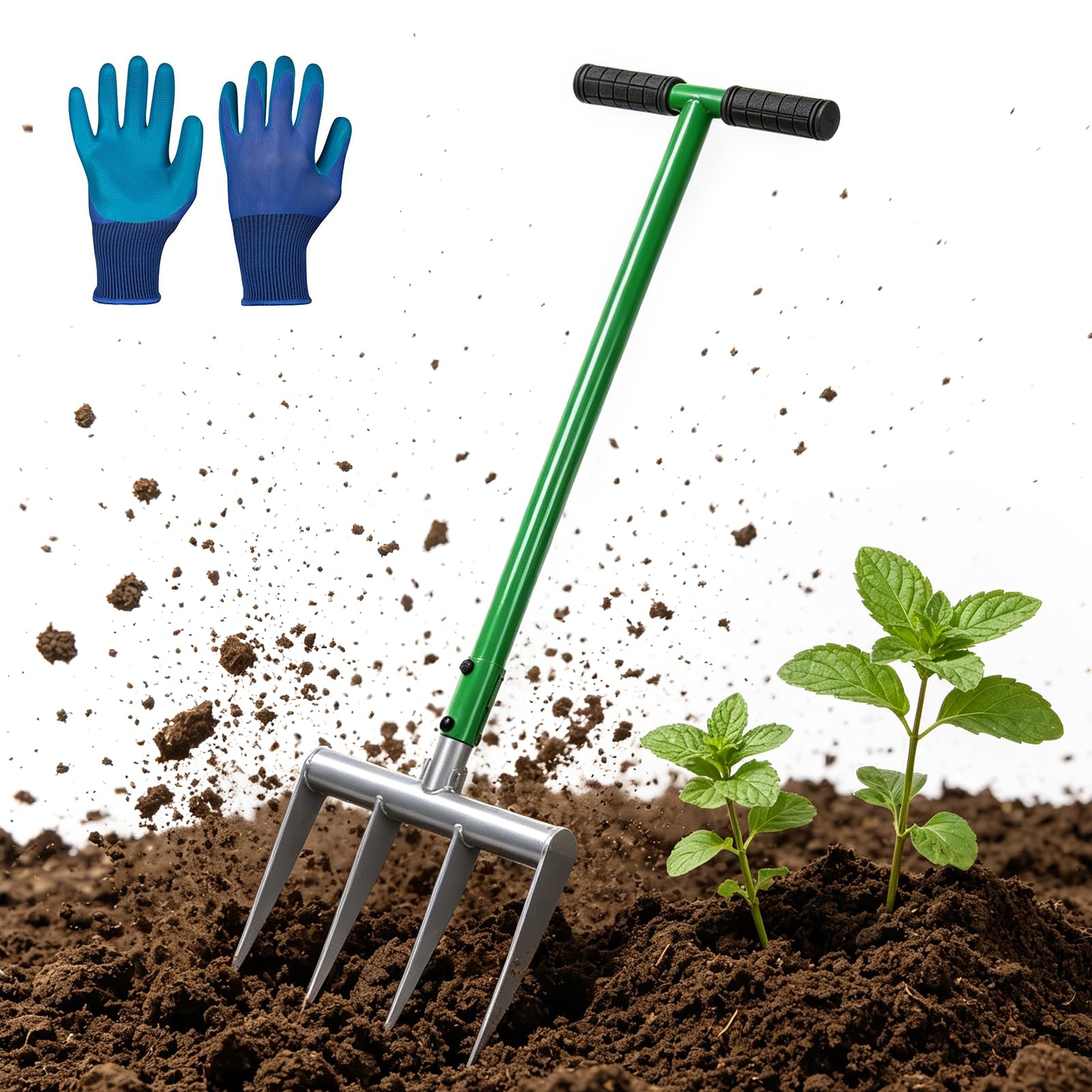CPROSP Horquilla para Jardín con 4 púas 107cm Solid, Desmontable