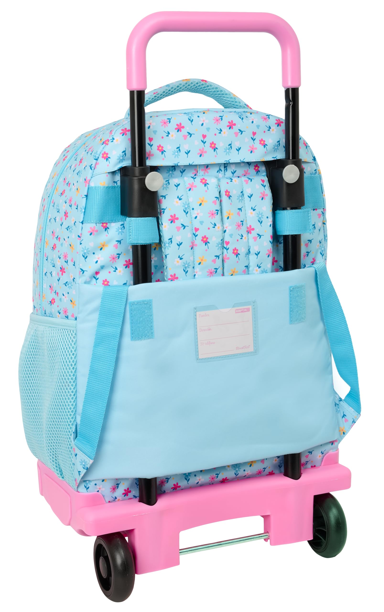 BLACKFIT8 PÉTALOS - Mochila Grande con Ruedas, Compacta, Extraíble, Ideal para Niños de Diferentes Edades, Cómoda y Versátil, Calidad y Resistencia, 33x22x45 cm