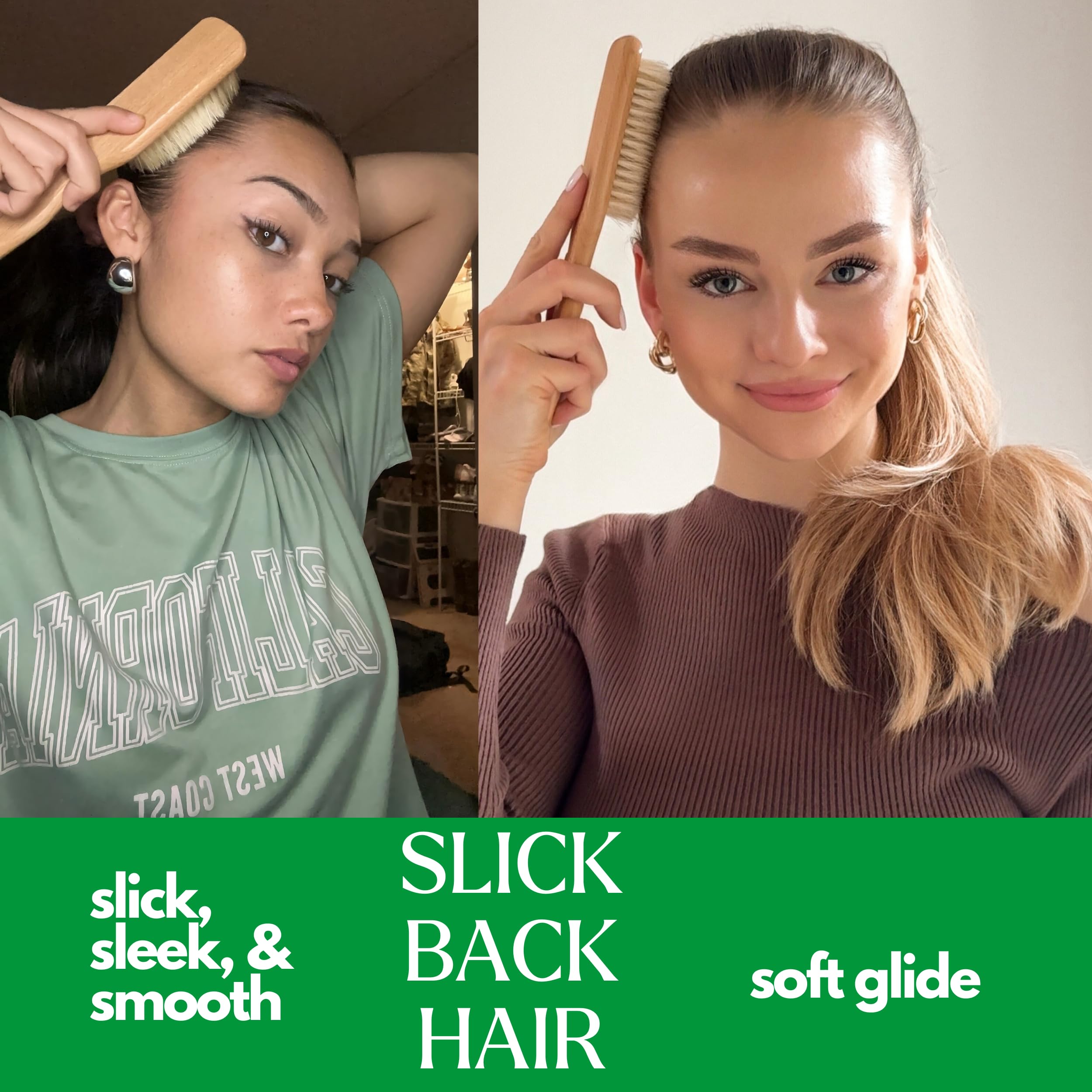 GranNaturals Cepillo de pelo suave con cerdas de jabalí