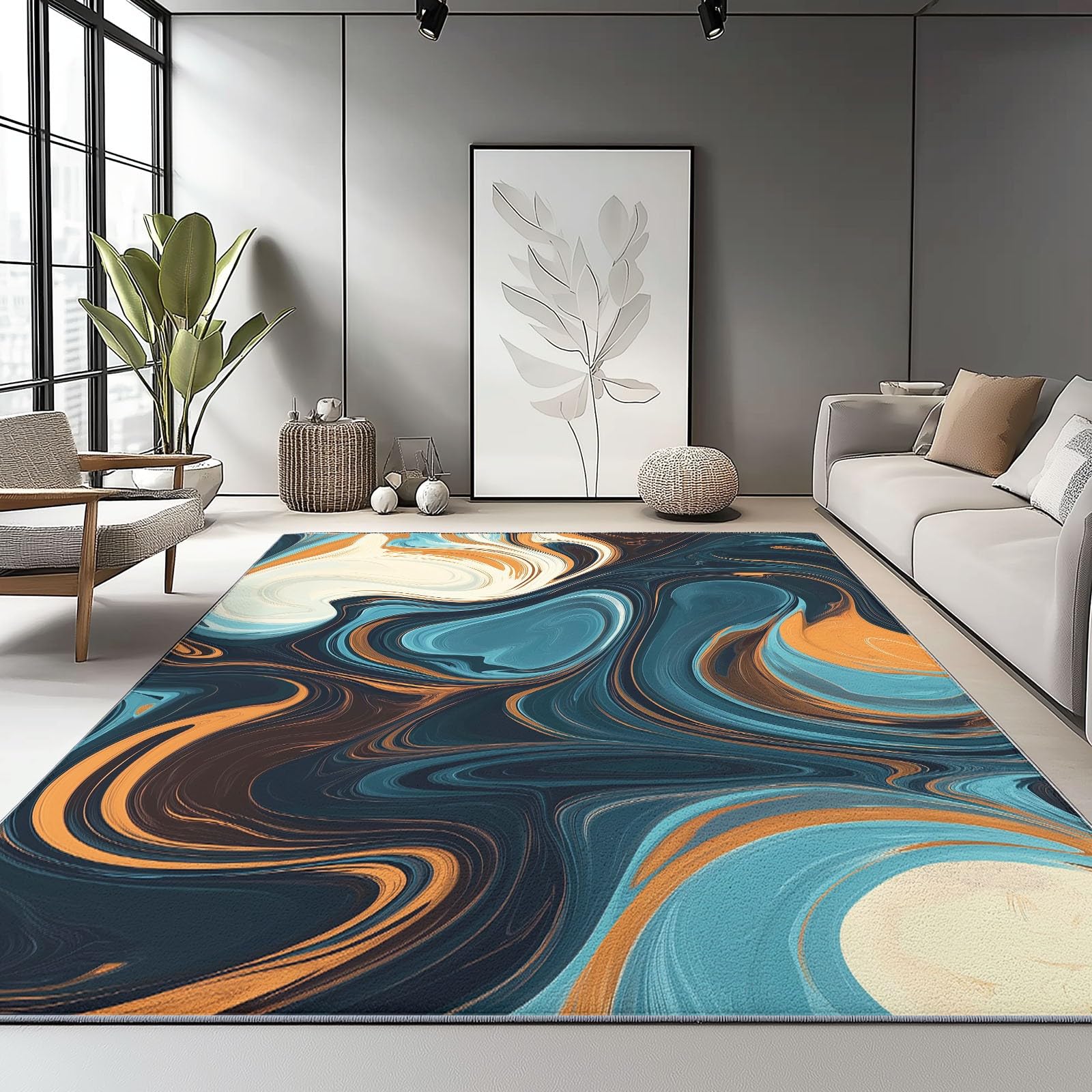 Tapis antidérapant lavable bleu kaki pour éviter les glissades
