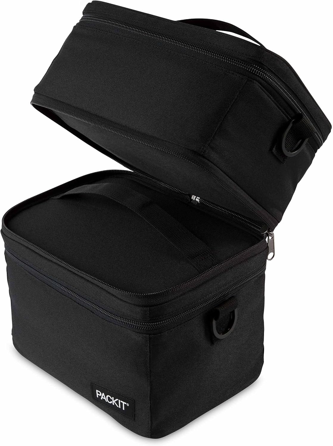 PackIt® MOD 3-IN-1 Lunch Box, Black, Triple Function System, Insulated and Freezable with EcoFreeze® Technology, Removable Crossbody Strap, Top Handle, Designed for Fresh Office or Work Lunches - Image 7