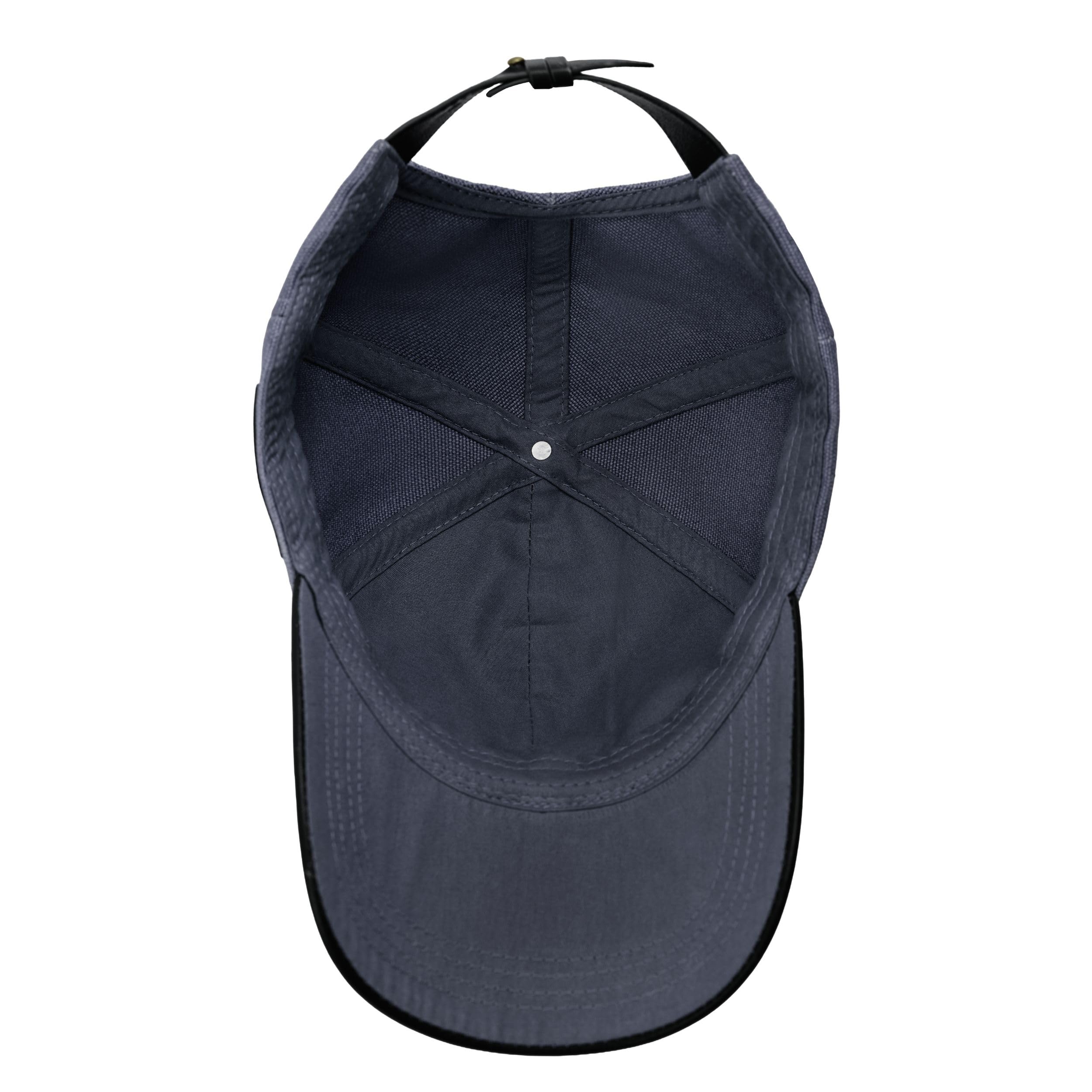 DRAKENSBERG Baseball-Kappe 'Lennox' Baumwolle mit Echtleder Schirm, Basecap Herren, Damen, hochwertig, Standard-Universal-Größe
