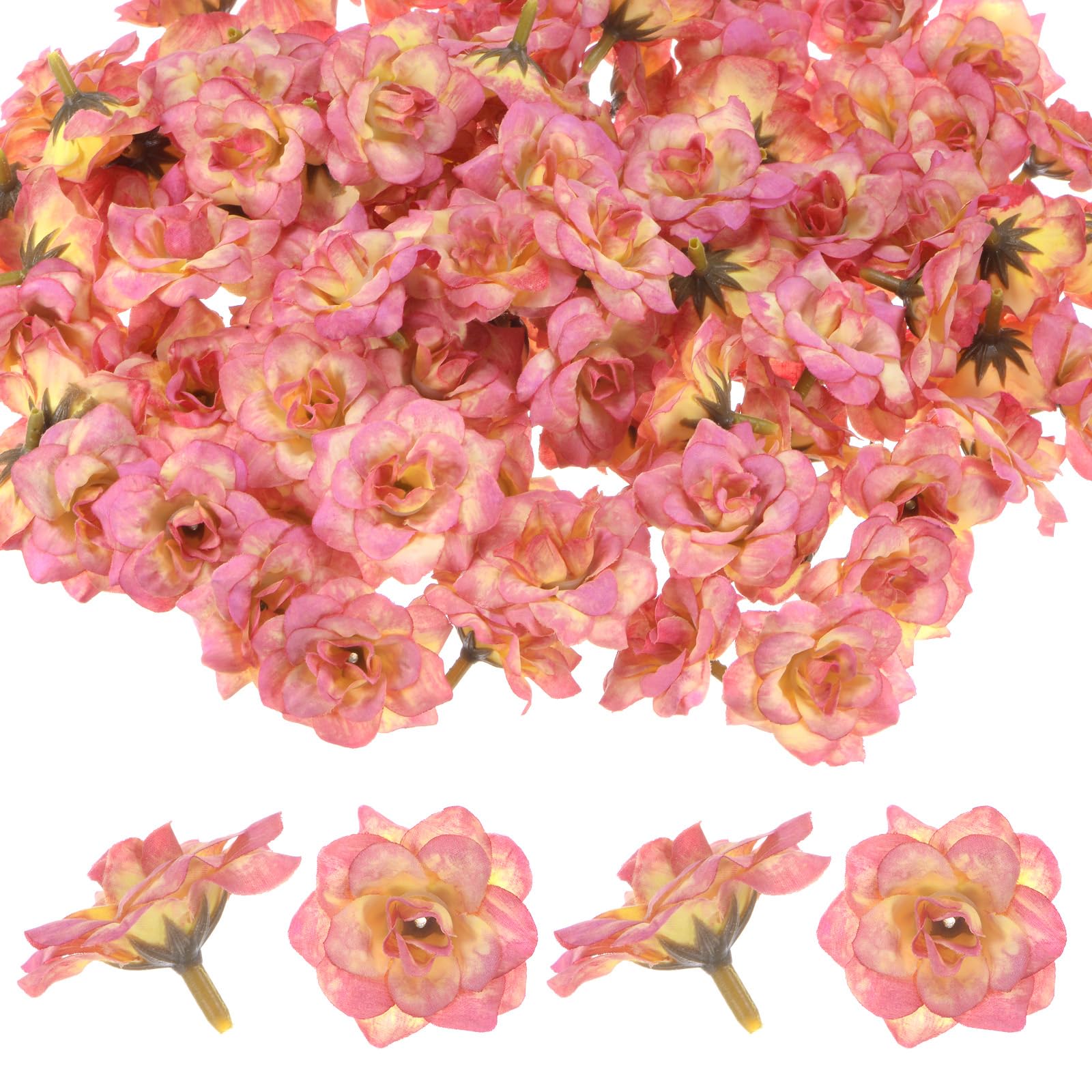 M METERXITY 50-Pack Artificial Roses Heads, Silk Faux Rose Head for Wedding/Bouquet/DIY Crafts/Party Decoration