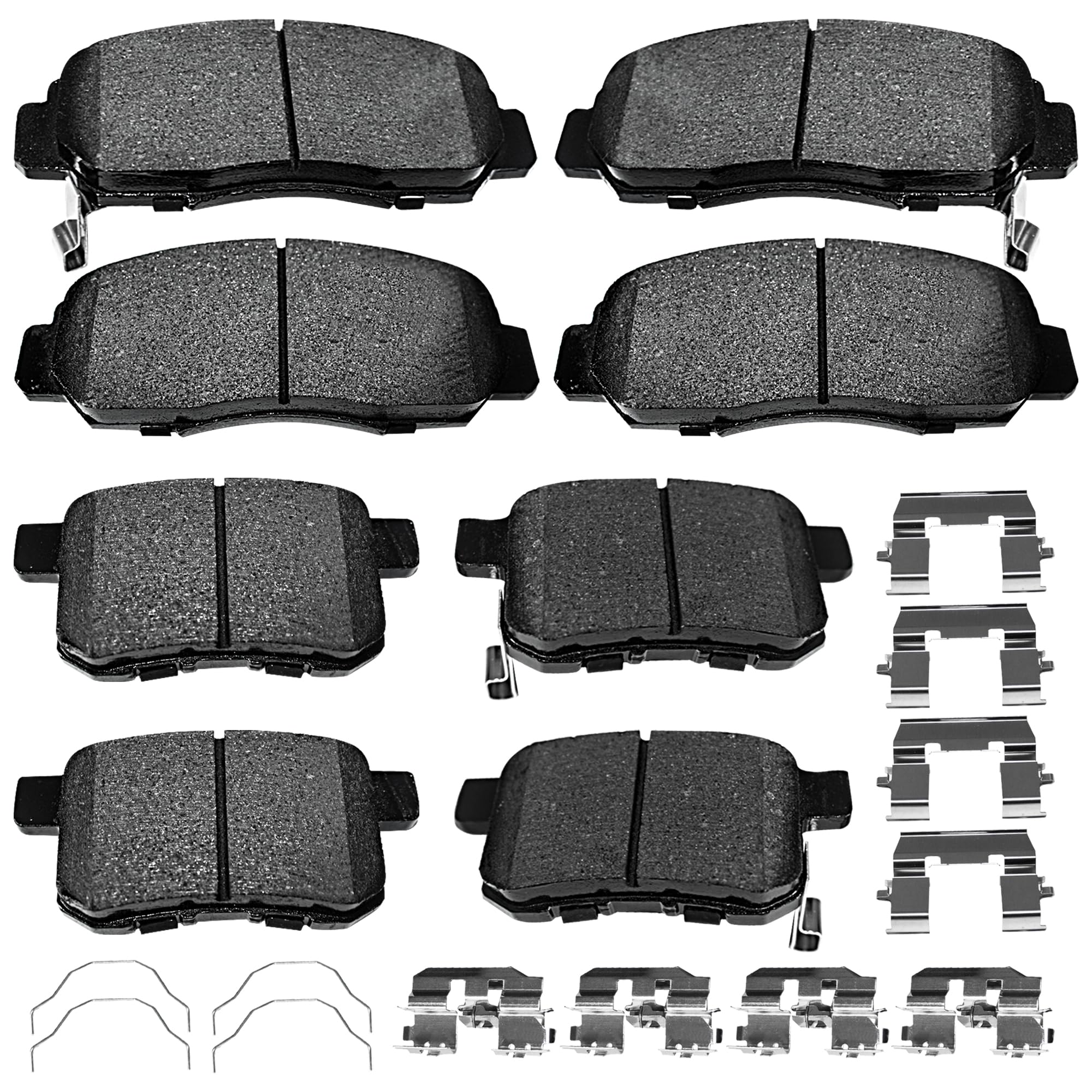 Brake Pads Front and Rear Compatible with 2009-2014 Acura TSX, 2008-2012 Honda Accord 2.4L 3.5L Automotive Replacement Brake Pads Semi-Metallic D787 D1451
