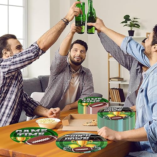 Miniatura 5 de Decoraciones para fiestas de fútbol, suministros para fiestas de fútbol, 50 unidades de platos de fútbol para fiesta de cumpleaños, decoración de