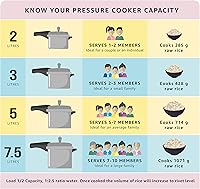 Vista 2 de Prestige 8-Liter Deluxe Alpha Induction Base Stainless Steel Pressure Cooker, Small, Silver