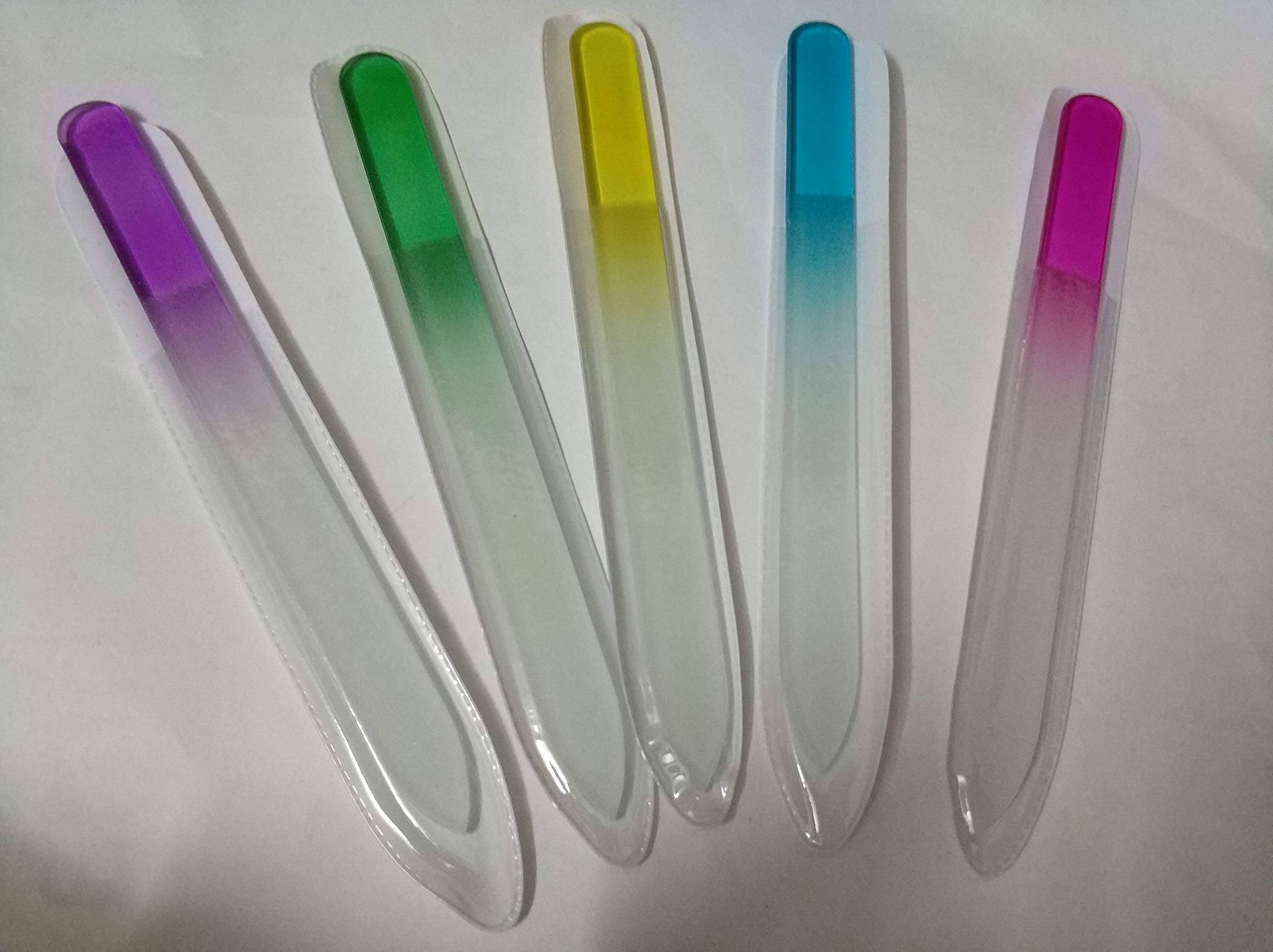 ShuinibaJuego de limas de uñas de cristal de alta calidad para manicura, Mix Color, 5.00[set de ]
