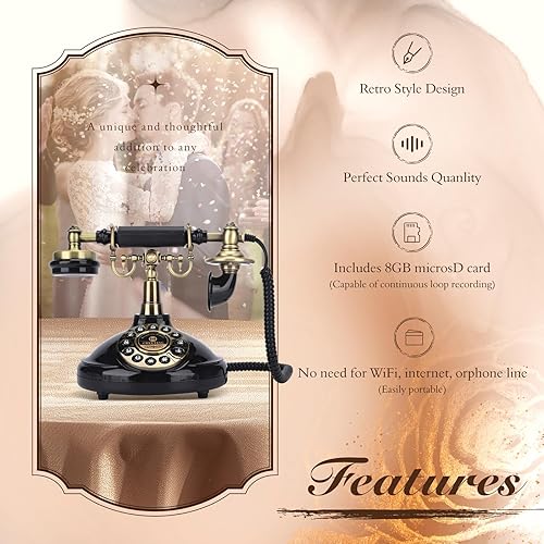 Miniatura 2 de Libro de visitas de audio negro, alternativa de libro de visitas de boda vintage, libro de invitados Polaroid con audio para boda, baby shower,