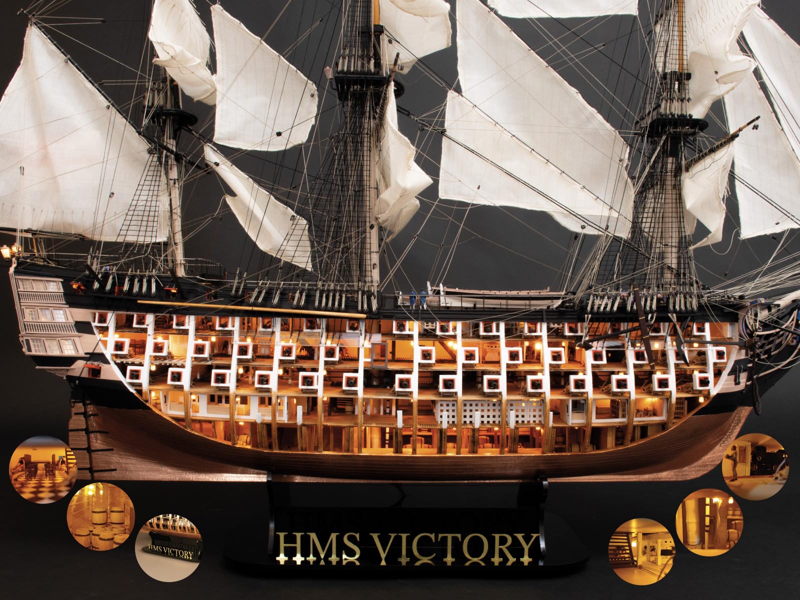 Artesanía Latina - Holzmodellschiff – Englisches Linienschiff, Anatomie Lord Nelson’s HMS Victory, Trafalgar 1805 - Modell 22900-OP, Maßtab 1:84 - Expertenniveau Modellbausatz zum Zusammenbauen