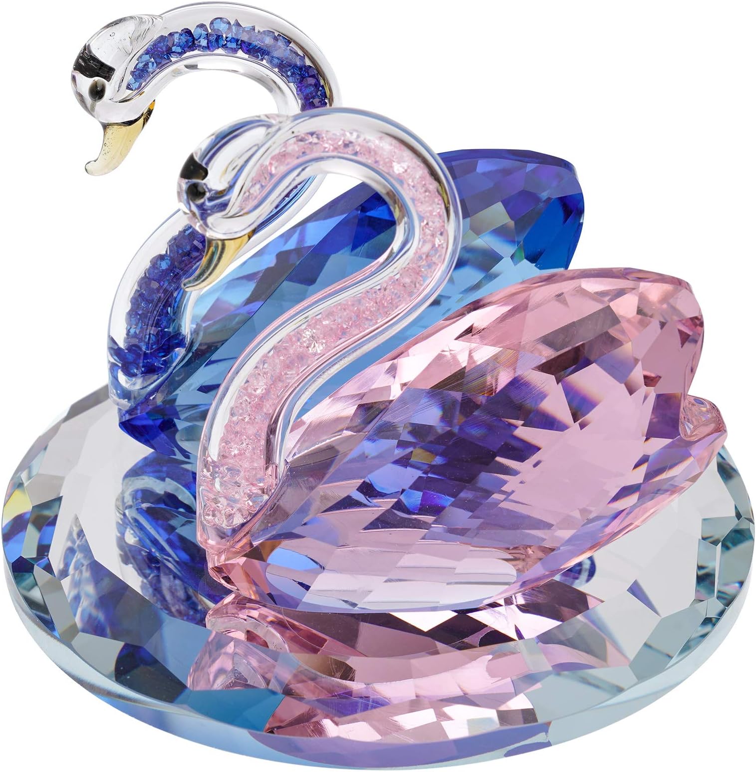 London Boutique Crystal Blue Pink Swan