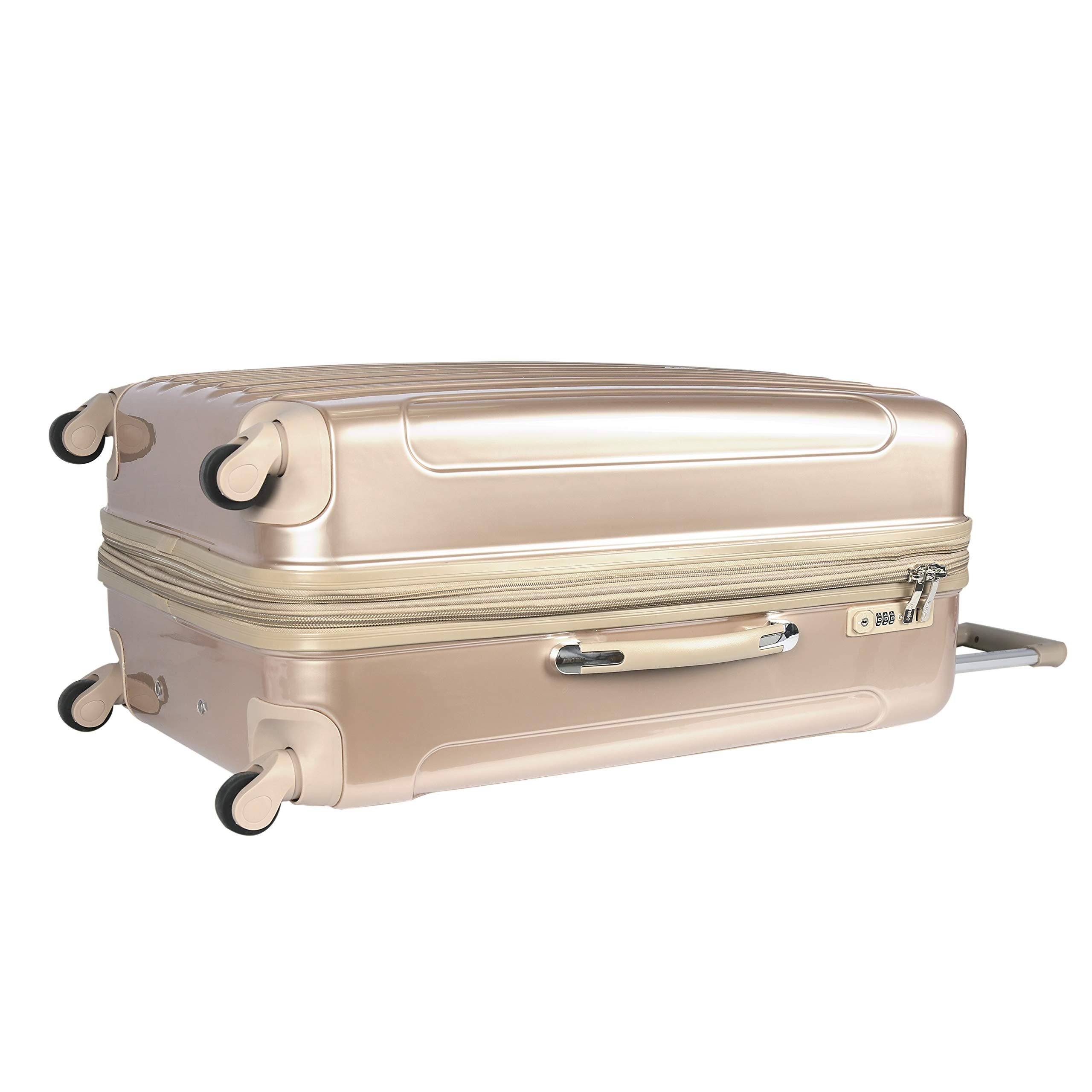 kensie Women's Alma Hardside Spinner Luggage, Pale Gold, 3 Piece Set