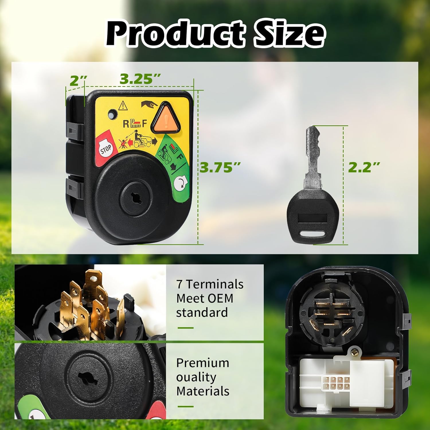 925-06119c 725-04227 Ignition Switch Module with Key Replaces for Cub Cadet MTD 925-06119 Deita 2030-016 Craftsman T110 T1200 T1400 Toro Mumay AYP 140403 Husqvama John Deere Snapper Lawn Riding Mowers