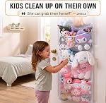 The Original Stuffed Animal Storage (Patent Pending) - Over Door Organizer for Stuffies, Baby Accessories, Toy Plush Storage / Hammock Hanging Storage Net Big Girls Toddler Large Bag Animals stuffy