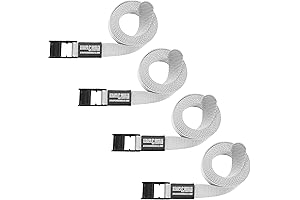 1" White Nylon Heavy Duty Tie Down Cargo Straps