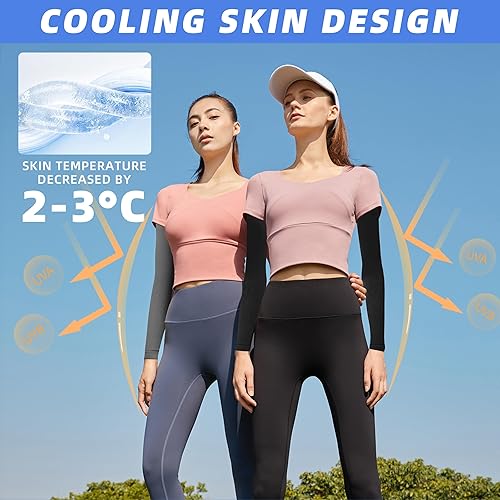 Miniatura 9 de 6 pares de mangas de protección solar UV, mangas de compresión UPF 50 para hombres, mujeres y adolescentes, fundas de brazo refrescantes para