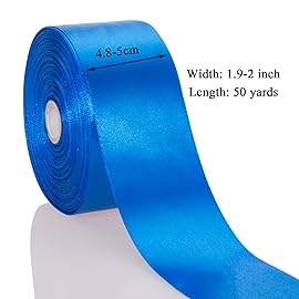 YASEO 2 Inch Royal Blue Solid Satin Ribbon, 50 Yards Craft Fabric Ribbon for Gift Wrapping Floral Bouquets Wedding Party Decoration