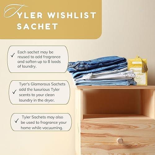Miniatura 6 de Worldwide Nutrition Paquete Tyler Wishlist Secadora Sachets - Glamorosas hojas reutilizables para secadora - Sobres para cajones y actualización de