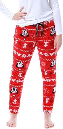 Disney Mickey Mouse Juniors Fairisle Plush Fleece Sleep Lounge Pajama Pants