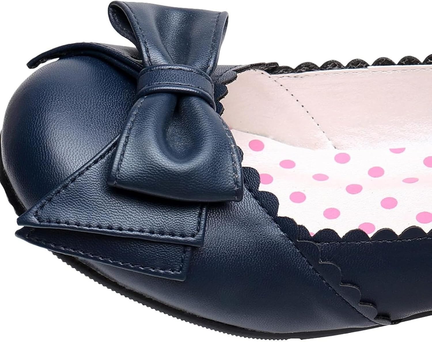 Women's Comfort Leather Mary Jane Flat Shoes for Girls' Uniform Shoes