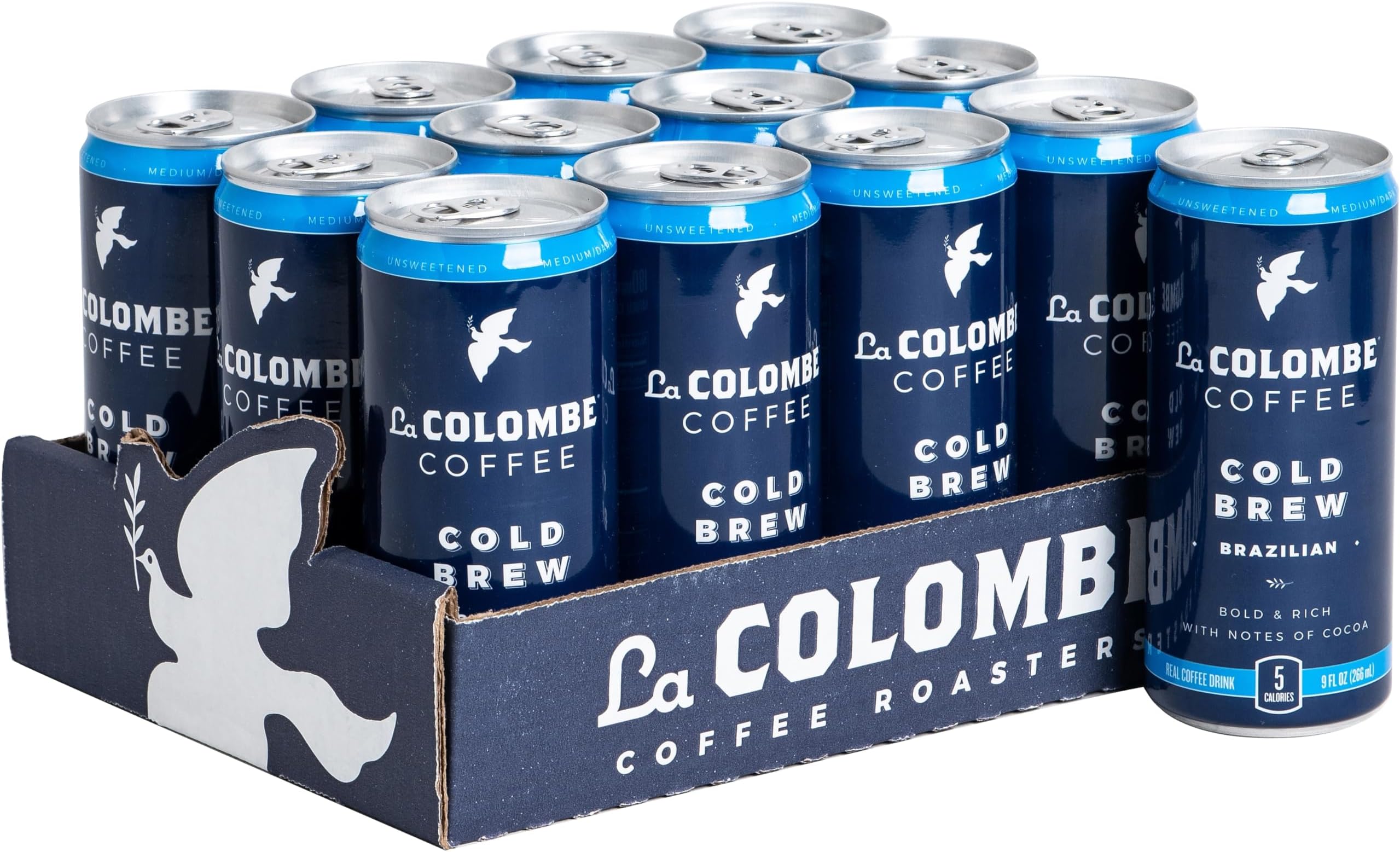 La Colombe Brazilian Cold Brew - 9 Fl. Oz. 12 Pack - 100% Arabica, Single-Origin, Cold Pressed Espresso Coffee, 15 Calories, Double-Filtered, Bold & Rich Coffee, 120mg Natural Caffeine
