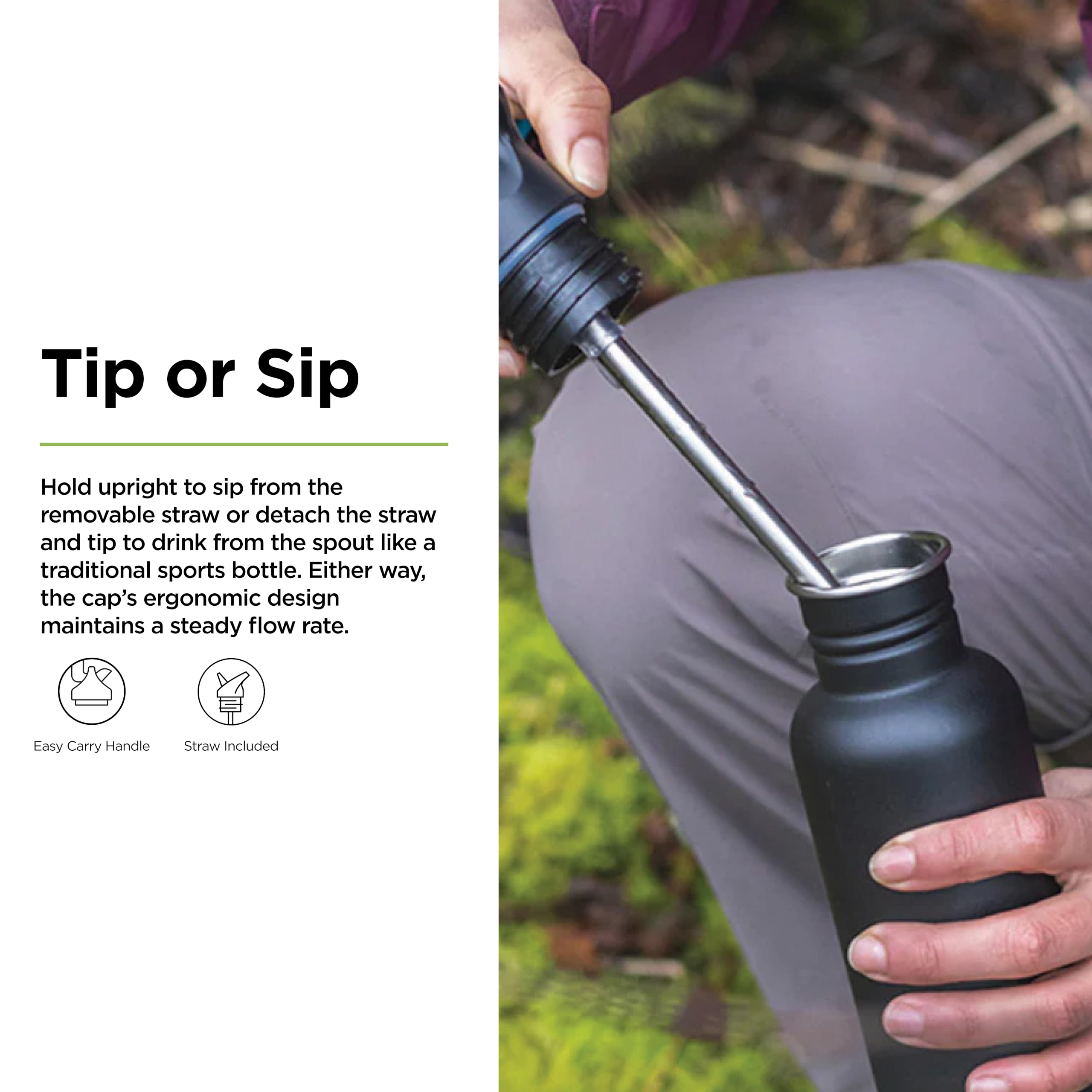 Amazon.com: Klean Kanteen Classic Flip Seal Sport Cap with Metal
