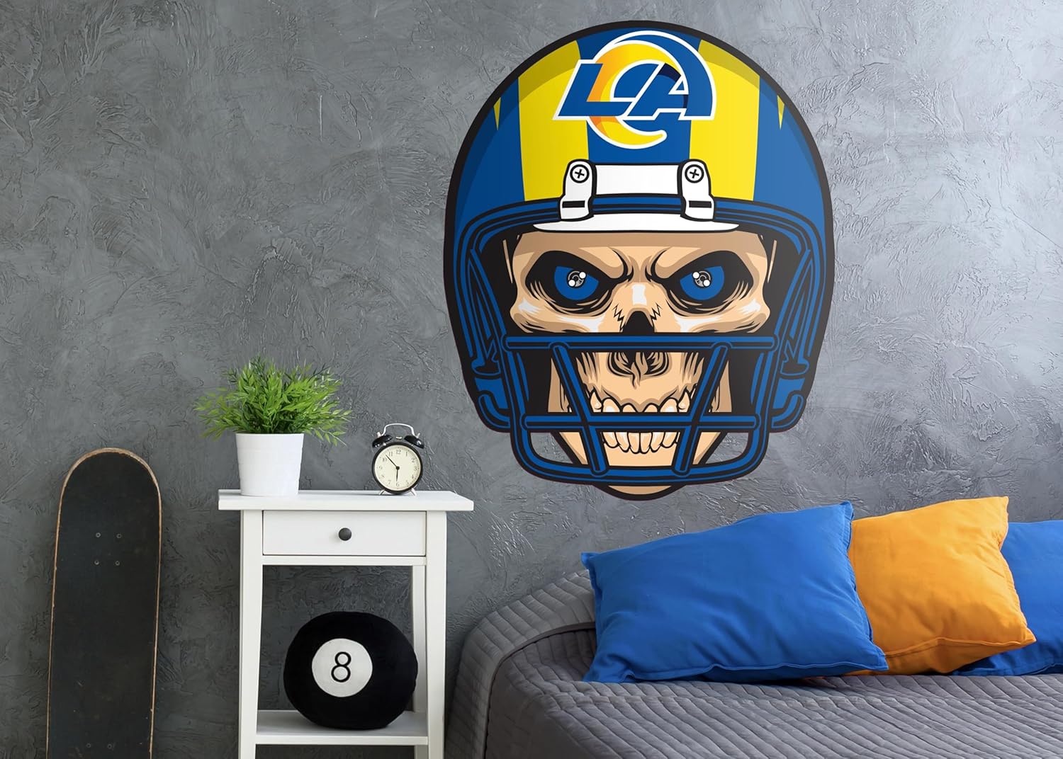 Fan Creations Los Angelese Rams NFL Skull Helmet Officially Licensed Wall Decals- 27in x 34in