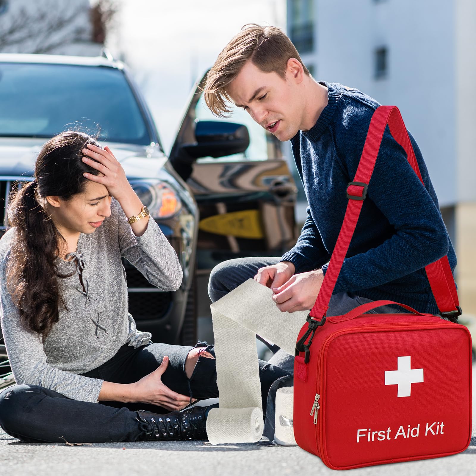 2 Piezas Kit Primeros Auxilios VacíO Tela Oxford Botiquin De Primeros Auxilios Impermeable Y Resistente Al Polvo Botiquin Para La Familia, Viajes Y Aventuras Al Aire Libre