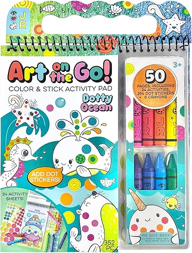 Miniatura 9 de iHeartArt - Juego de arte para niños, kit de dibujo y colorear, incluye crayones gruesos, plantilla, calcomanías, divertidos regalos de actividades