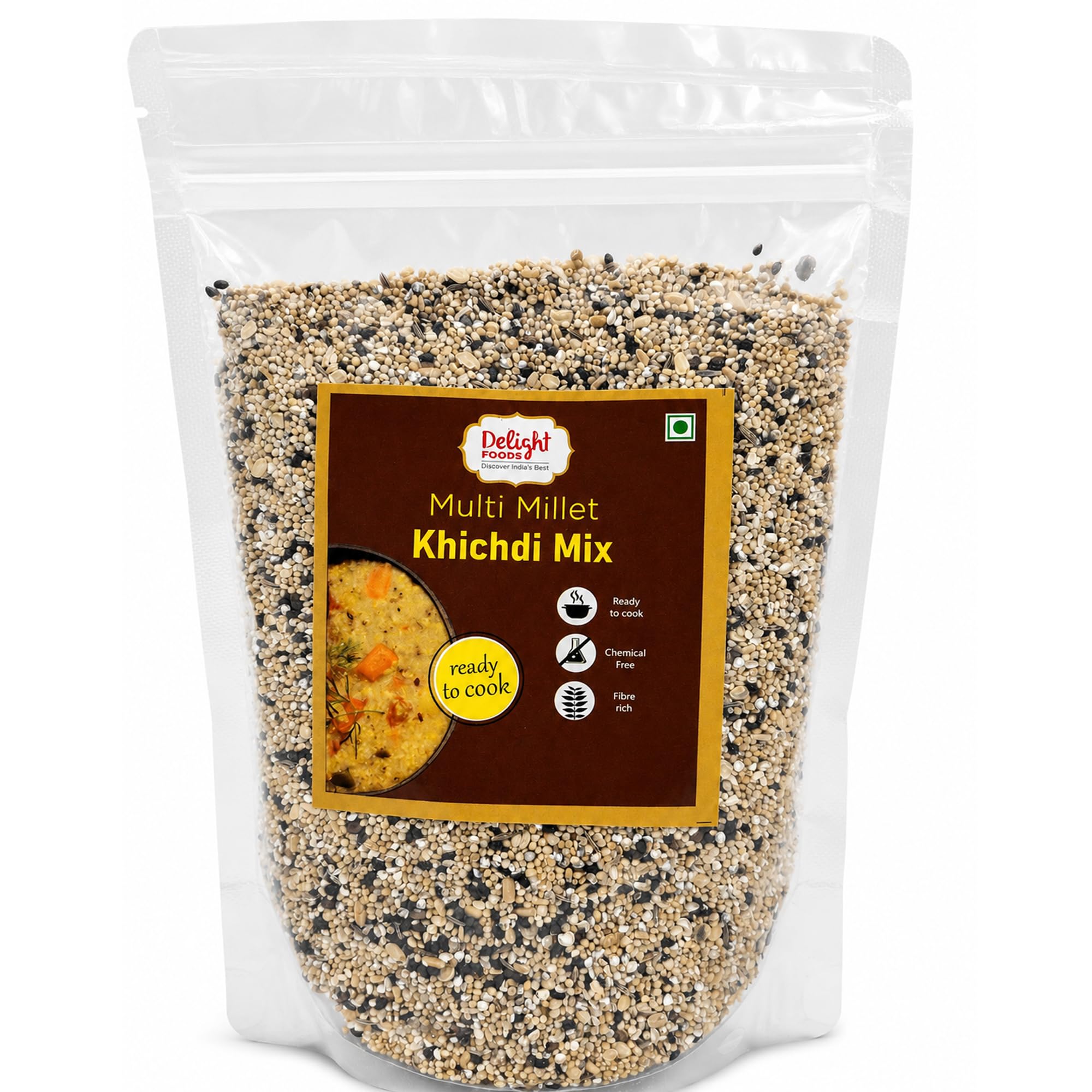 Delight Foods Multi Millet Khichdi Mix - 400gm (Set of 2 Packets - Each 200gm) | Ready to Cook-image-32