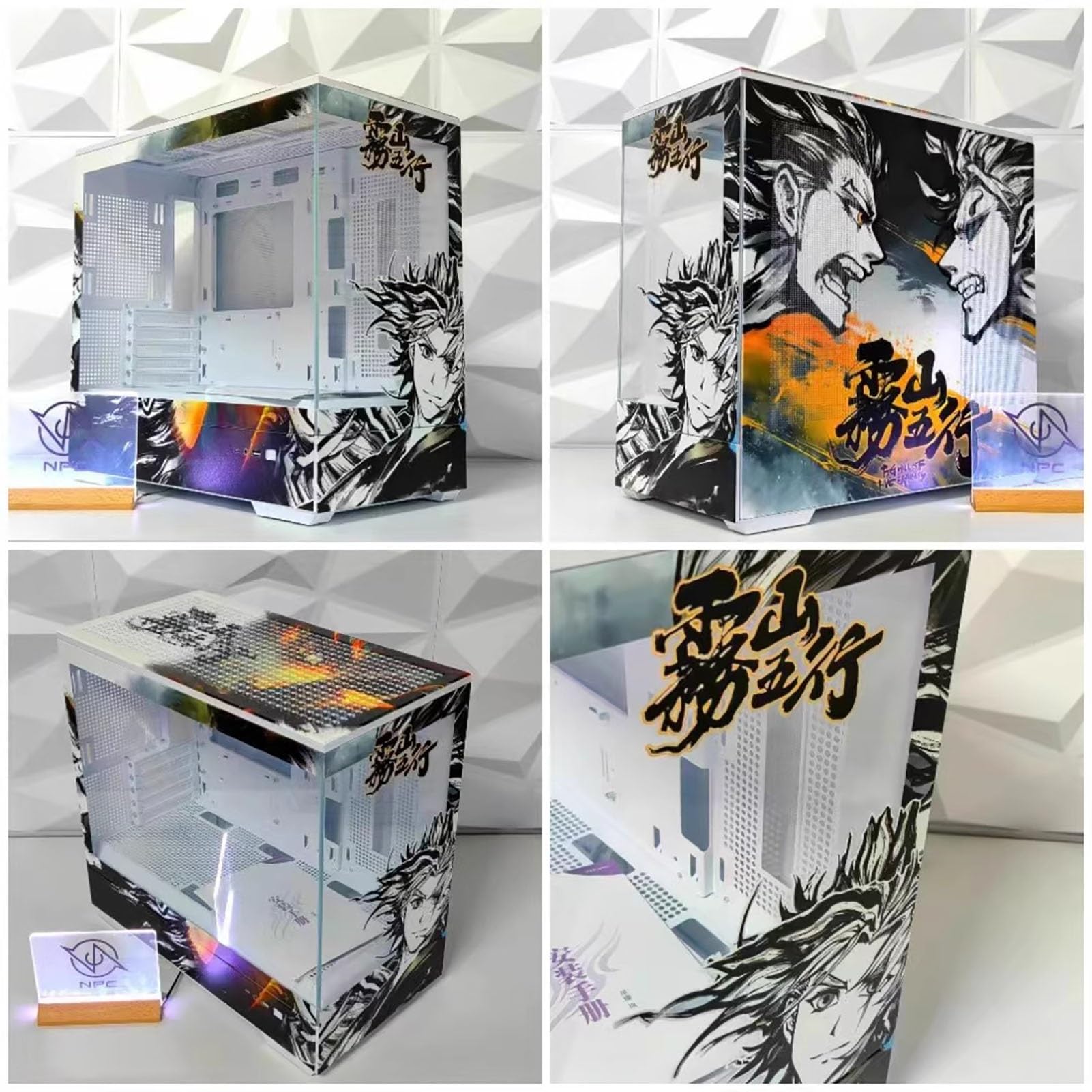 Computer Cases,Mid-Tower PC Gaming Case M-ATX/ITX - Front I/O USB 3.0 /Type-C Port - 270 ° Panoramic View Tempered Glass Panel - Can Be Customized Privately(F)