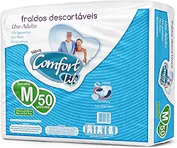 Fralda Descartável Geriátrica Adulto Comfort Life Hiper M 50 Unidades