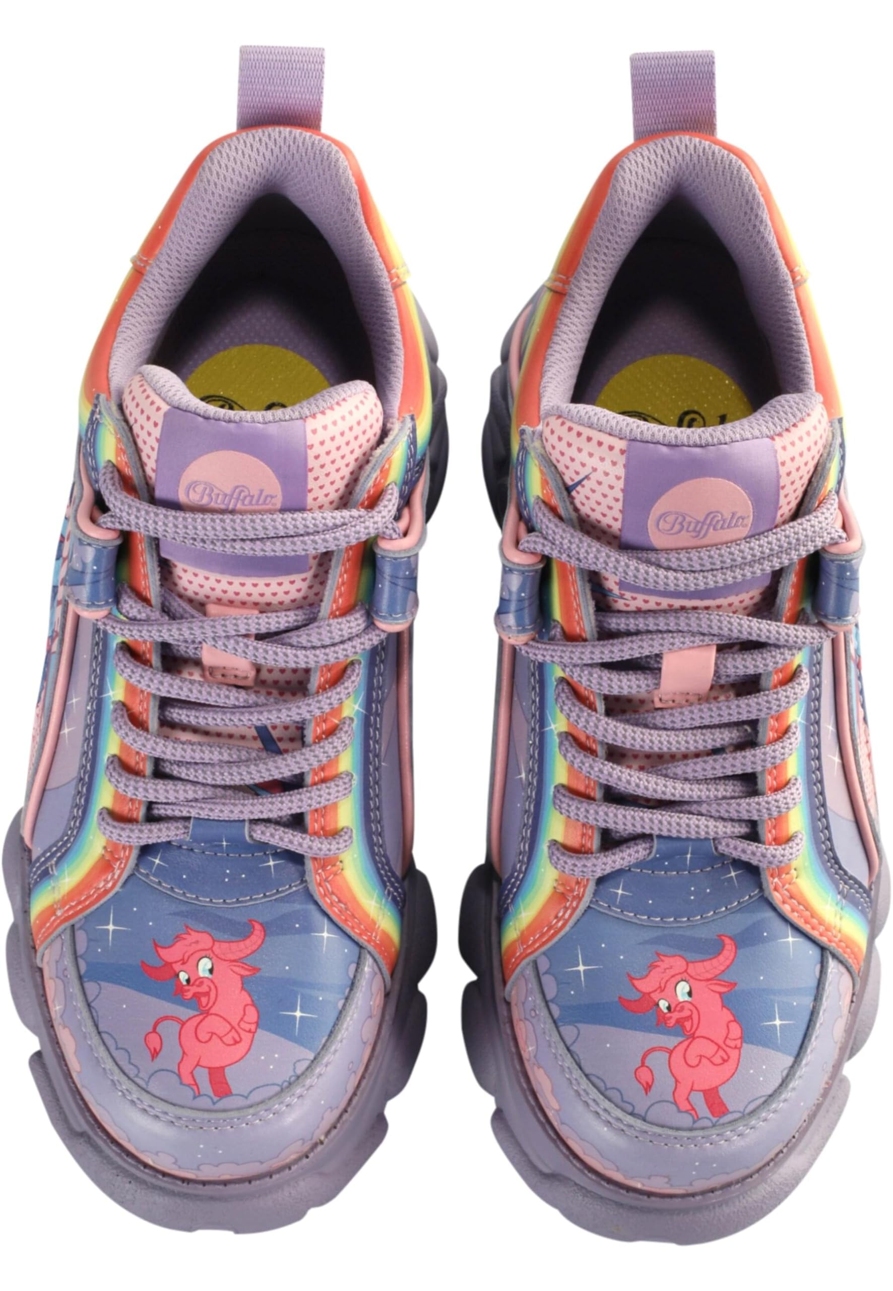 Buffalo Corin Women's Platform Trainers - 5cm Chunky Sole, PU Upper, Casual Sports Shoes
