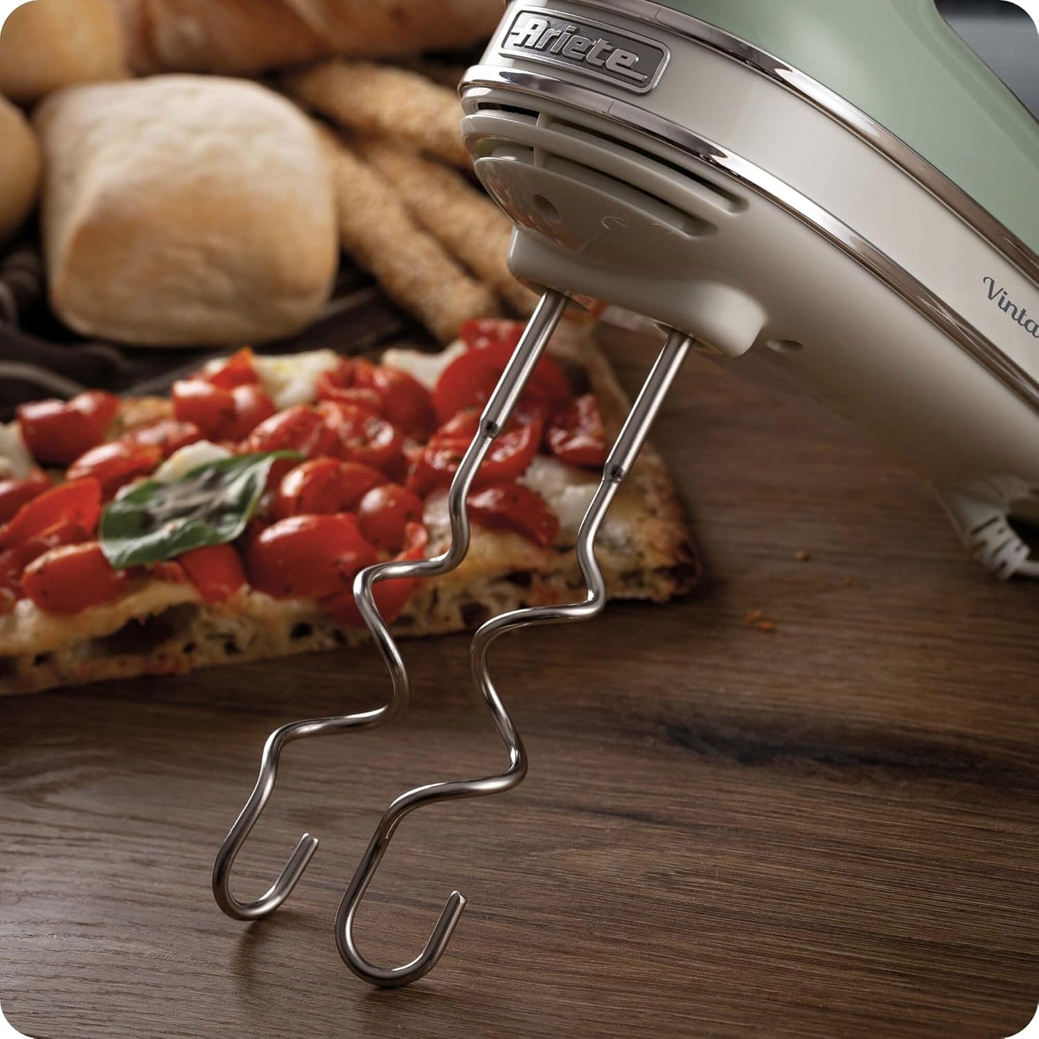 Ariete 1548 Vintage Hand Blender 450W 5 Speeds Turbo Function 2 Beaters Green