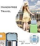 Travel Toiletry Bag for Women, Large Wide-open Puffy Cosmetic Makeup Bag with Wet-Dry Separation, Multi-Pocket Organizer with Carry Handle for Toiletries, Cosmetics, Essentials, Light Blue