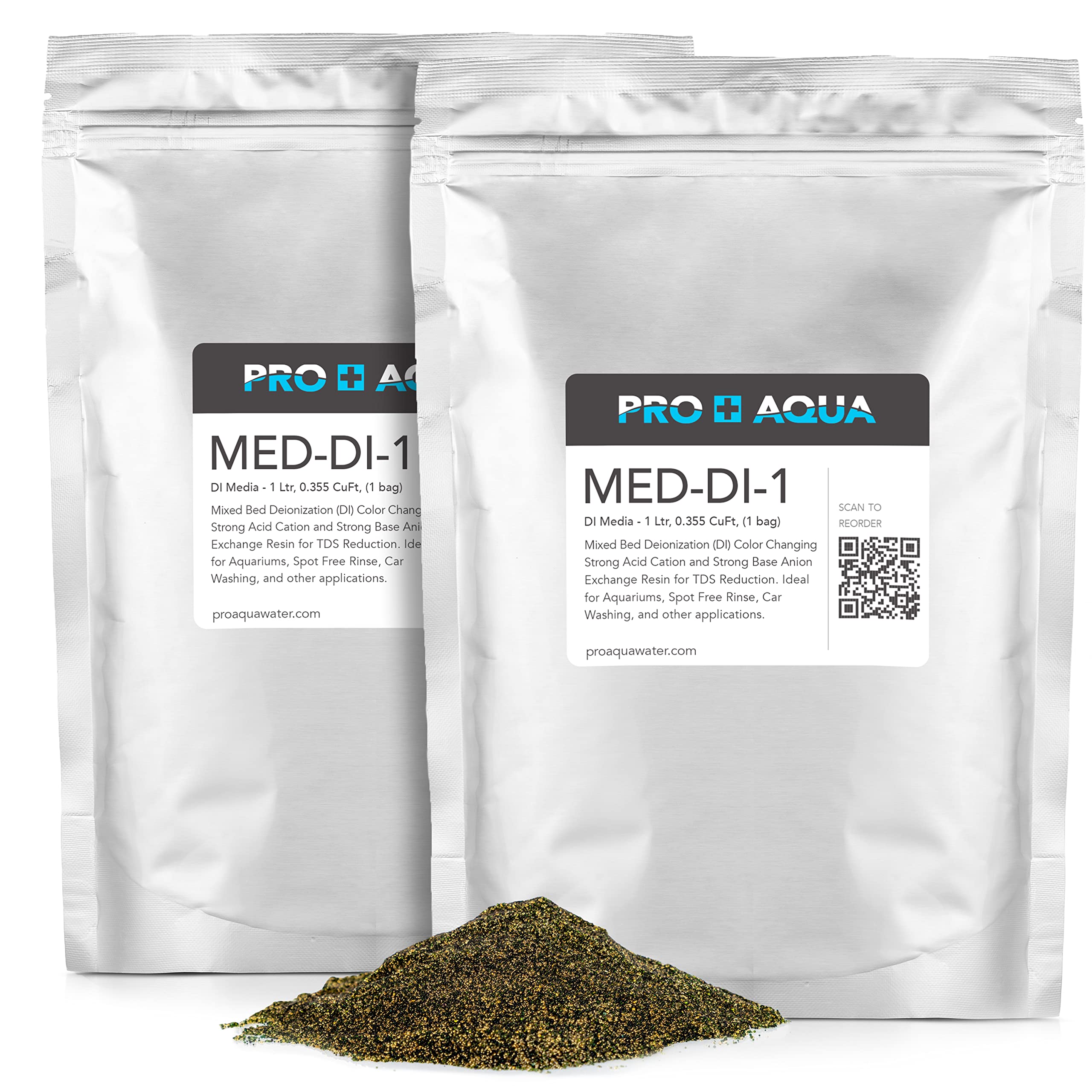 PRO+AQUADI Resin Replacement Refill Deionization Color Changing Premium Grade, TDS Filtration, Aquariums, Spot Free Rinse, 2L