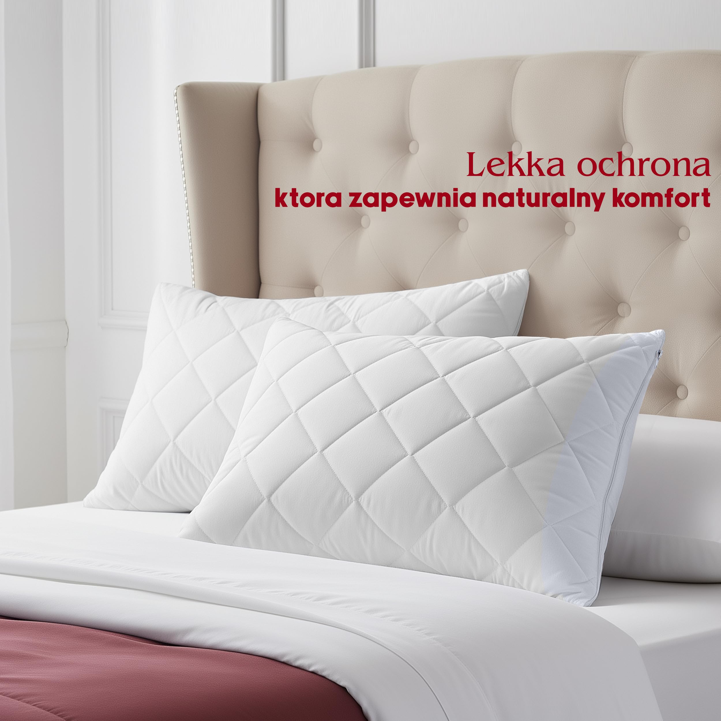 Poszewki na poduszki Utopia 50 x 75 cm Pikowane i zapinane na zamek błyskawiczny, miękkie i oddychające poszewki na poduszki z mikrofibry (białe)