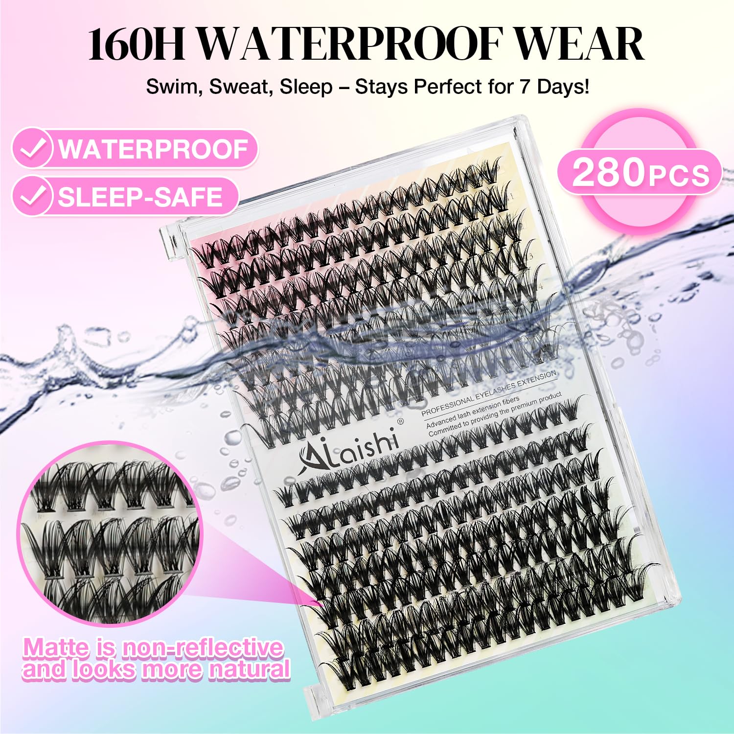 Lash Clusters Kit, DIY Cluster Eyelash Extensions 9‑16mm, 30D+40D - Image 3