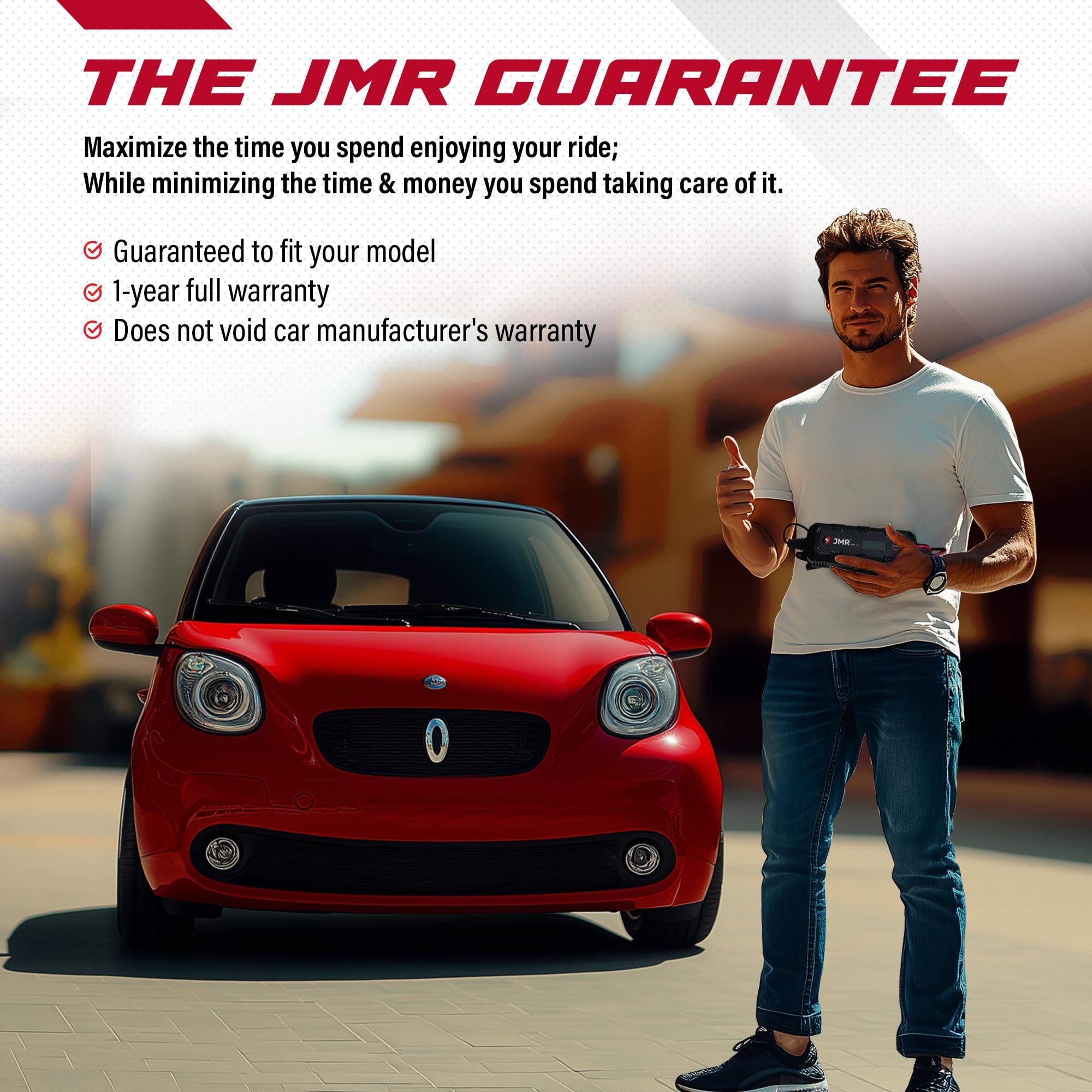 JMR Battery Charger for Smart Crossblade Fortwo City-Coupé Forfour Roadster All Models Trickle Charger Conditioner Maintainer (No Lithium Mode)