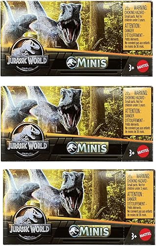Miniatura 5 de Jurassic World Dinosaurs Minis Surprise Pack de Dinos Box – Paquete de 3 cajas ciegas | Mini figuras a escala de 1.125 pulgadas | Mattel a partir de