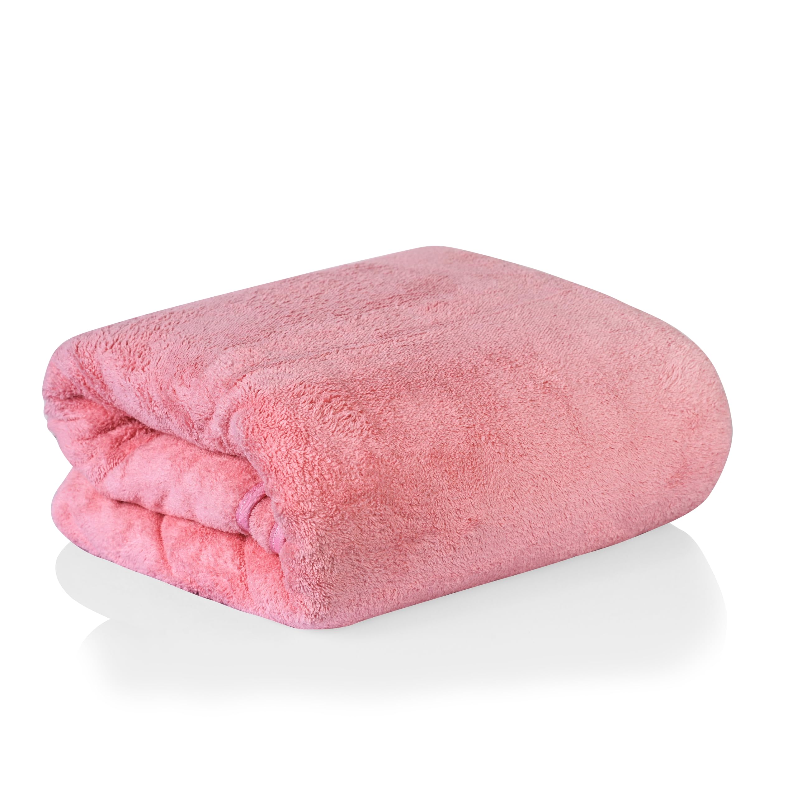 Toallas de baño de microfibra (70 x 140 pulgadas), felpa extrasuave y de secado rápido, alta absorción, con toallas de baño de gran tamaño (paquete de 1) (rosa)