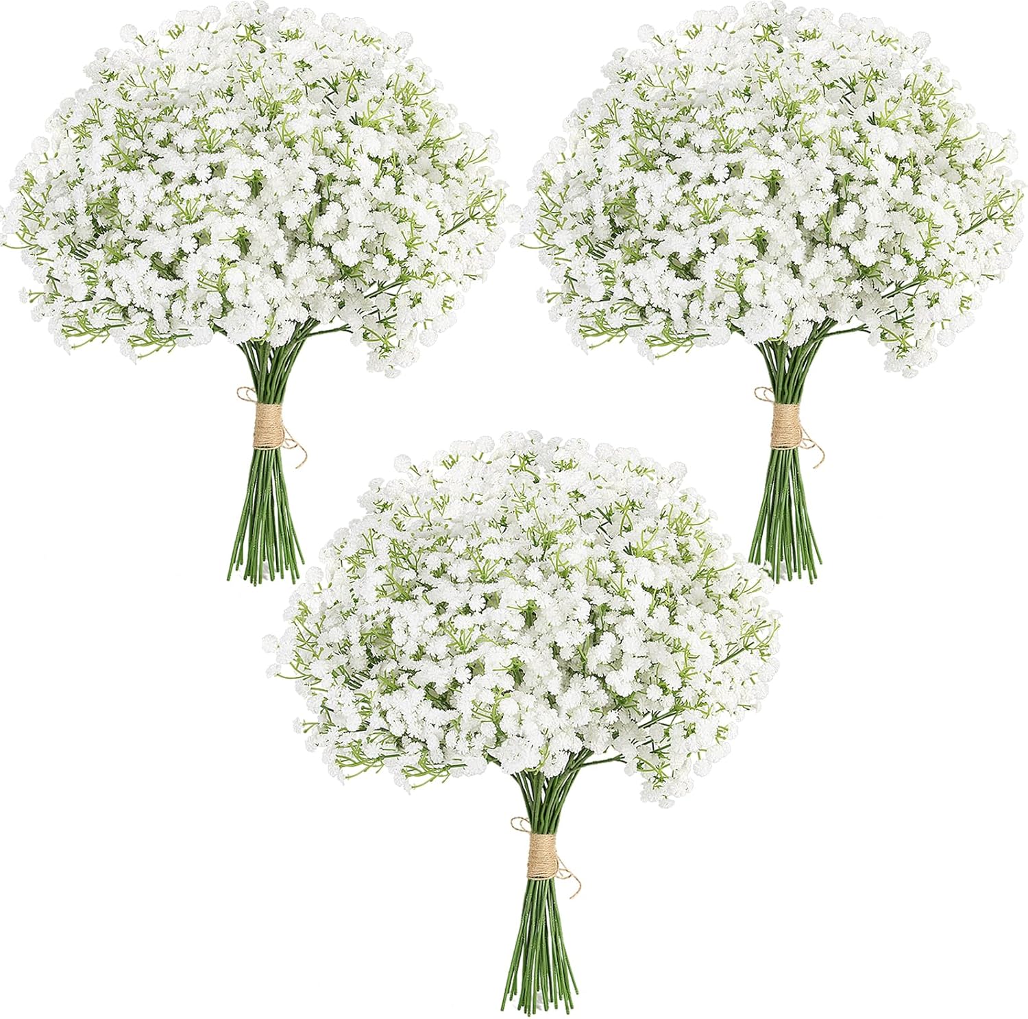 LELEE 30 PCS Baby's Breath Artificial Flowers - White Small Babys Breath Flowers - Real Touch Fake Gypsophila Bouquets for Wedding Decor, Party Arrangements, Home Decoration, DIY Crafts